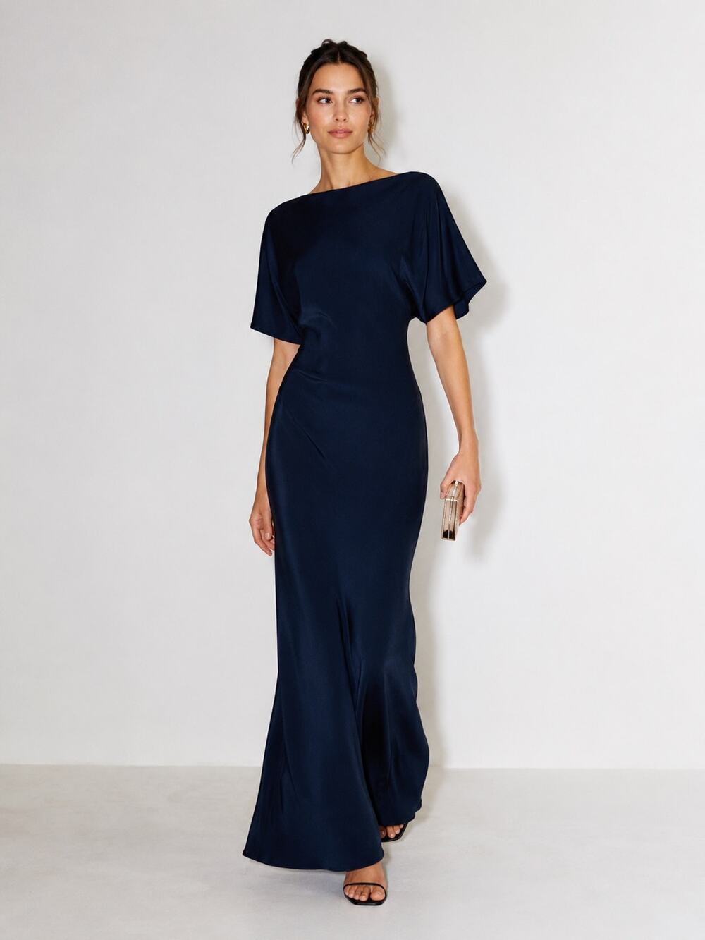 Reformation Caila Silk Dress Navy Blue NWT Maxi Dress XS